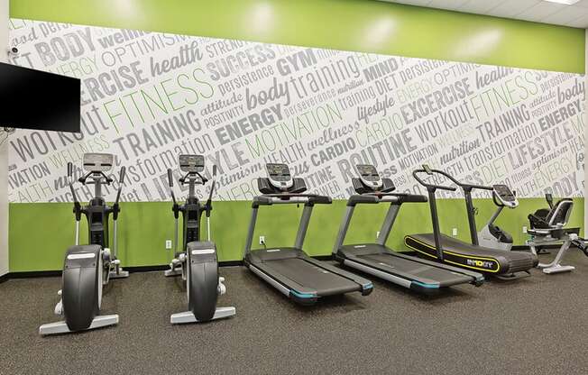 Community Fitness Center with Equipment at Grand Pavilion Apartments in Tampa, FL.