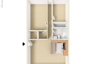 2 beds, 1 bath, 644 sqft, $1,305