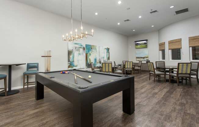 Billiard & Game Room at 55+ FountainGlen Terra Vista, Rancho Cucamonga, California