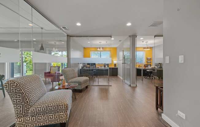Clubhouse interior at Woodland Ridge Apartments in Woodridge, IL