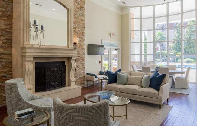 Club House Fireplace at Stone Ridge Apartment Homes, Mobile, AL, 36695