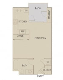 Studio, 1 bath, 565 sqft, $2,113