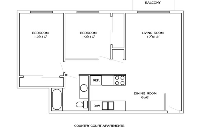 2 beds, 1 bath, 800 sqft, $900, Unit 400-15