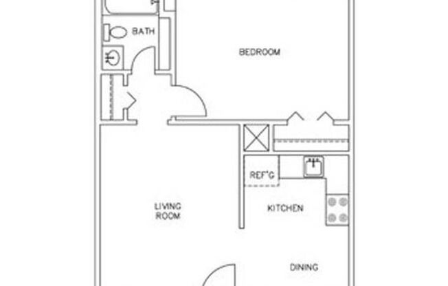 1 bed, 1 bath, 615 sqft, $999, Unit 308