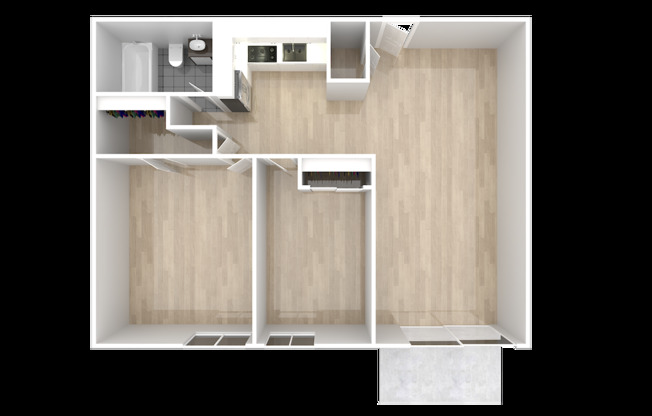 2 beds, 1 bath, 843 sqft, $1,650, Unit 5-5D