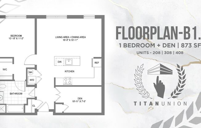 1 bed, 1 bath, 875 sqft, $2,800, Unit 305