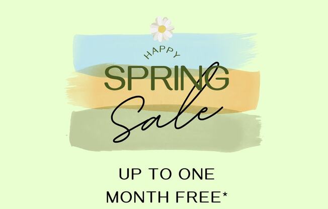 a spring sale flyer template with a bunch of watercolor strokes