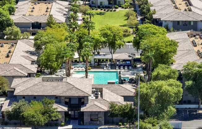 aerial view of the swimming pool at Avora apartments