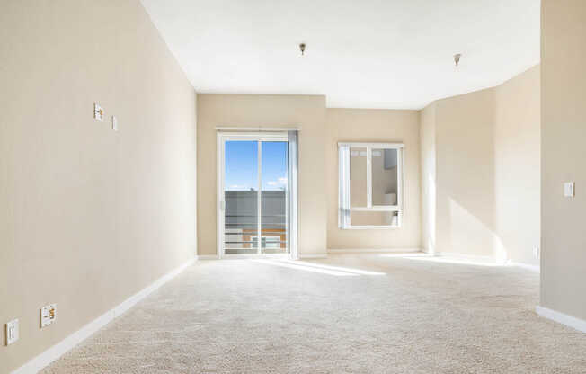 Carpeted Studio Living Room