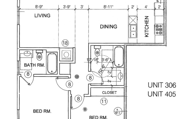 2 beds, 2 baths, 1,065 sqft, $2,950, Unit 306