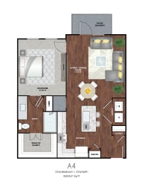 1 bed, 1 bath, 835 sqft, $1,496