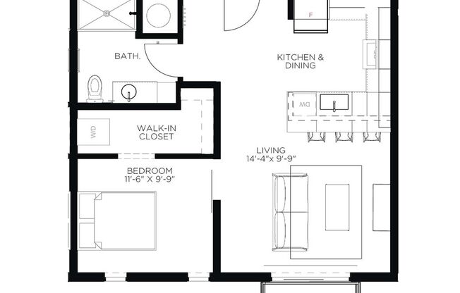 1 bed, 1 bath, 640 sqft, $1,500, Unit 3312