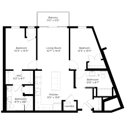 2 beds, 2 baths, 996 sqft, $2,170