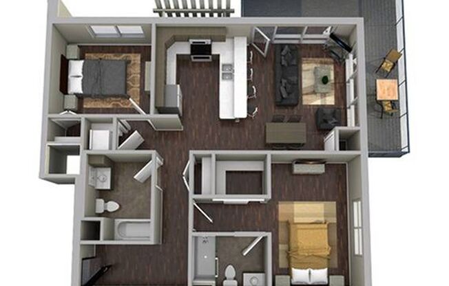 2 beds, 2 baths, 967 sqft, $1,830, Unit 302