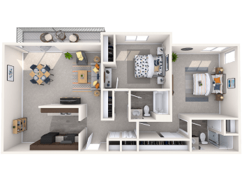 2 beds, 2 baths, 1,170 sqft, $2,486