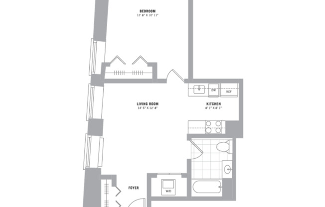1 bed, 1 bath, 697 sqft, $2,250, Unit 214-206