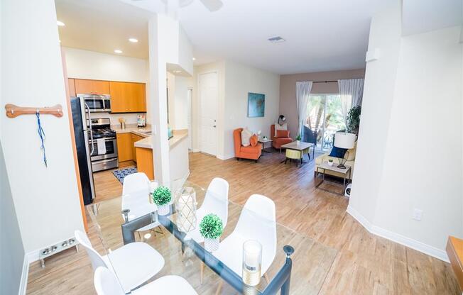 Dining Room and Kitchen View at Medici Apartment Homes, Bermuda Dunes, CA