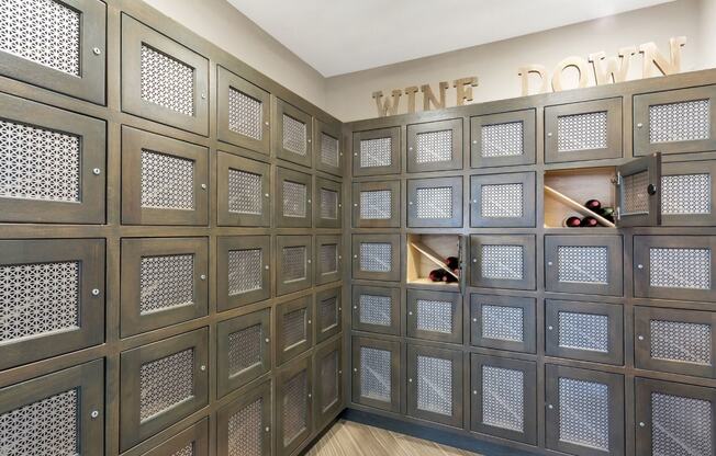Westwood Green Apartments Clubhouse Wine Room with Lockers
