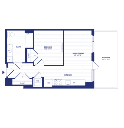 1 bed, 1 bath, 606 sqft, $1,927