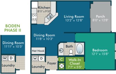 1 bed, 1 bath, 845 sqft, $1,300