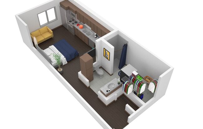 Studio, 1 bath, 445 sqft, $1,020, Unit A428