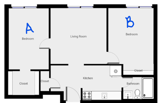1 bed, 1 bath, 550 sqft, $999.5, Unit 1315-2108B
