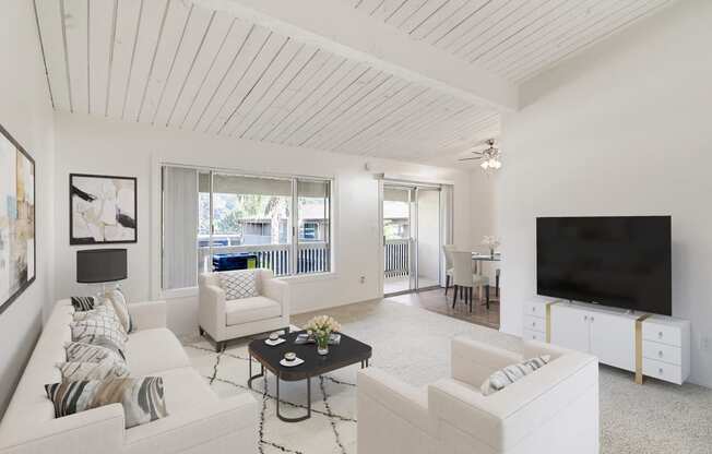Living room area with furniture in a one bedroom at Idylwood area