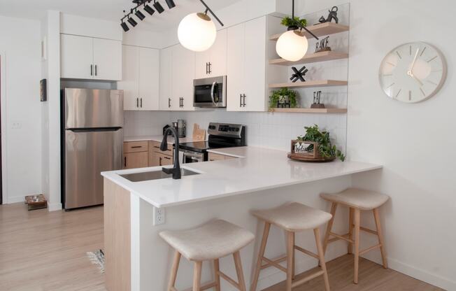 Gourmet Kitchen With Island at CityLine Apartments, Minneapolis, MN, 55406