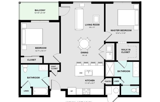 2 beds, 2 baths, 1,109 sqft, $2,150, Unit 6201