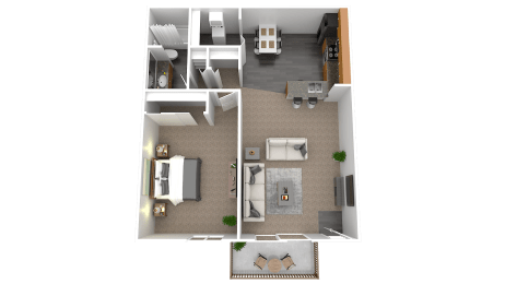 1 bed, 1 bath, 788 sqft, $1,405