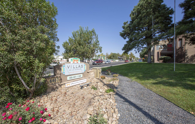 Signage at Villas de la Terraza Apartments in Albuquerque NM October 2020