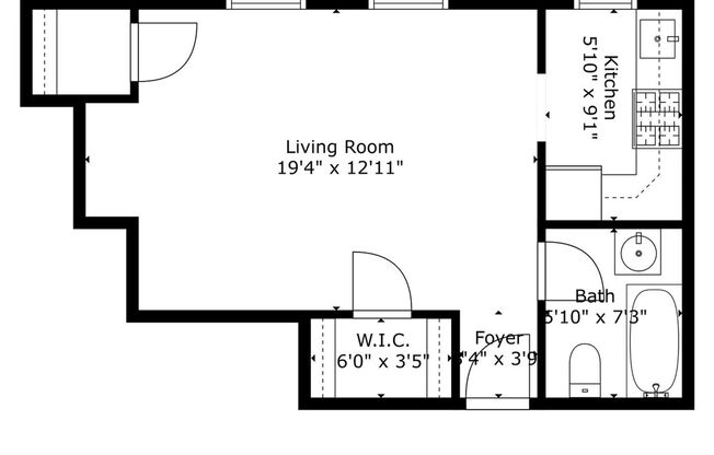 Studio, 1 bath, 440 sqft, $1,025, Unit 3