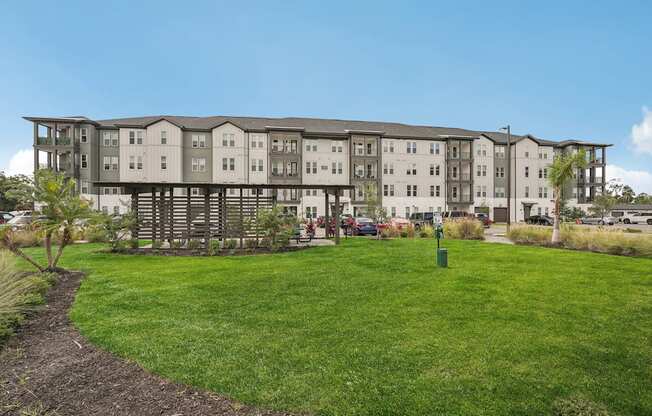 Large grass courtyard for pets at The Crossing