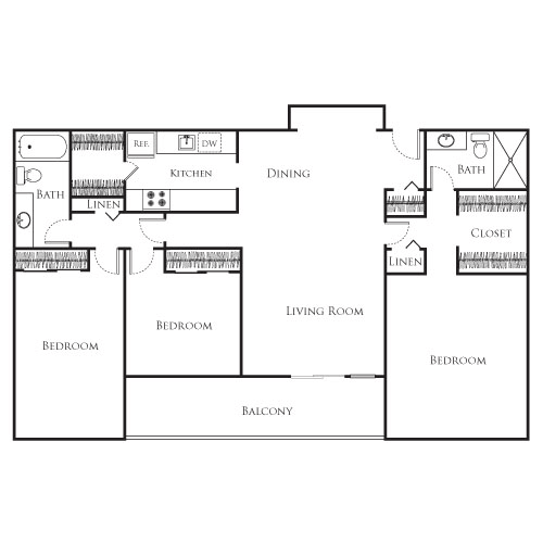 3 beds, 2 baths, 1,381 sqft, $4,952, Unit 230