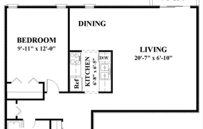 1 bed, 1 bath, 677 sqft, $1,355