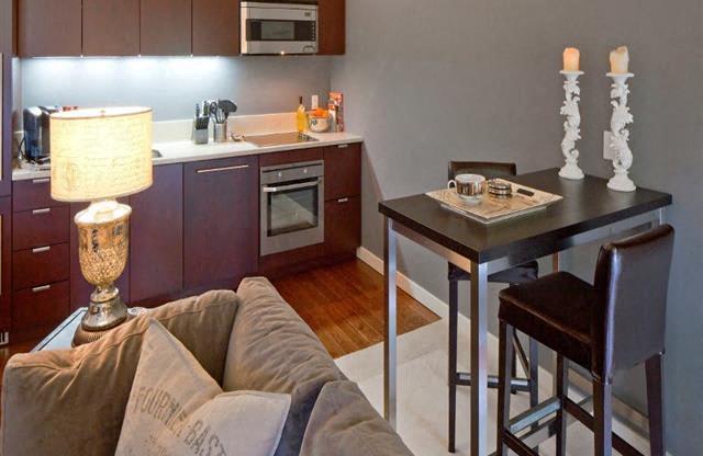 updated kitchen with stainless steel appliances