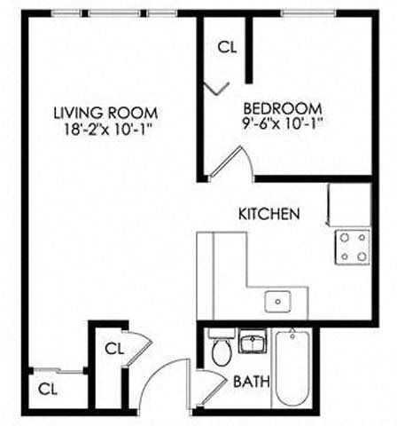 1 bed, 1 bath, 780 sqft, $965