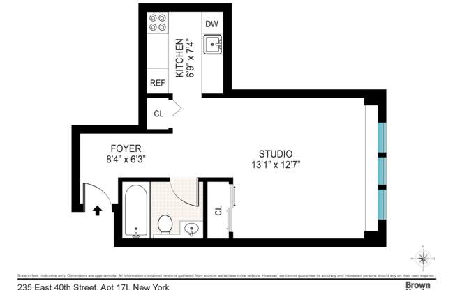 1 bed, 1 bath, $3,250, Unit 17I