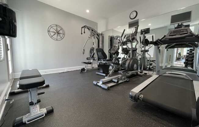 Gym is equipped with state of the art cardio equipment and weights at The Chase, Burlington