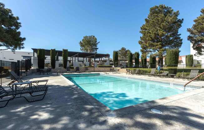 the swimming pool at our apartments