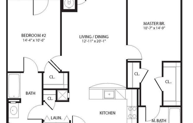 2 beds, 2 baths, 1,040 sqft, $2,912