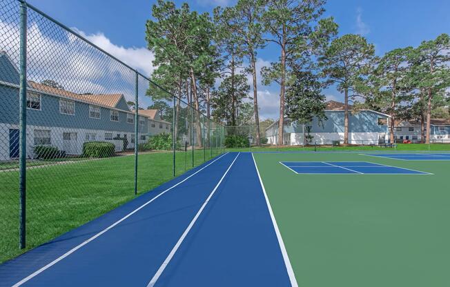 a close up of a green fence