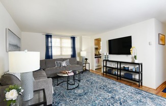 Spacious living room at Hyde Park Apartments*, Essex, MD 21221