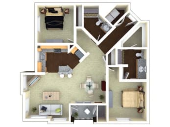 2 beds, 2 baths, 1,341 sqft, $3,821