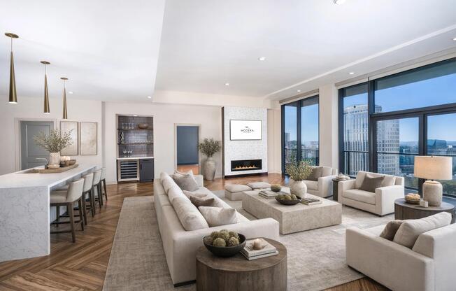 Penthouse homes at Modera Parkside feature expansive living areas, refined finishes, and skyline views that set the tone for elevated city living.