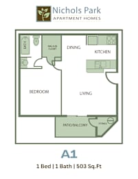 1 bed, 1 bath, 503 sqft, $989