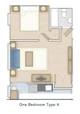 1 bed, 1 bath, 400 sqft, $988