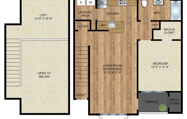 1 bed, 1 bath, 750 sqft, $2,405