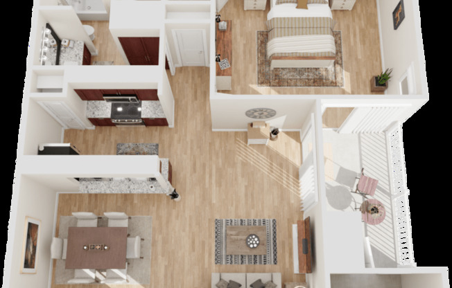 1 bed, 1 bath, 596 sqft, $905