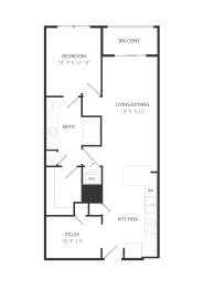 1 bed, 1 bath, 912 sqft, $1,995